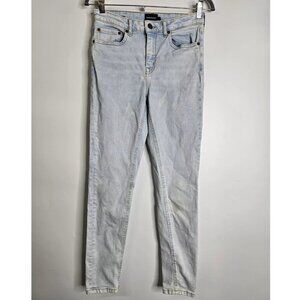 Frank & Oak Debbie Blue Skinny Jeans Mid-Rise Denim Light Wash Womens Size 27
